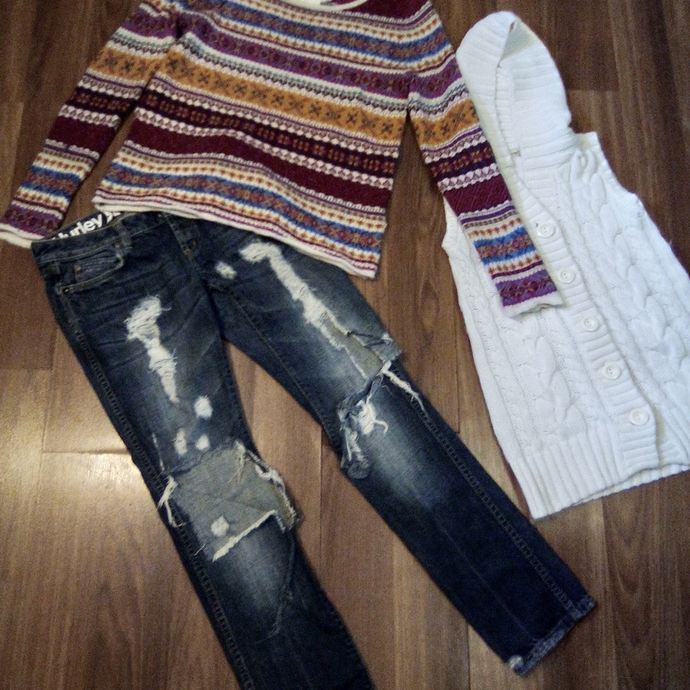 HURLEY RIPPED DISTRESSED SKINNY JEANS 2019 WINTER